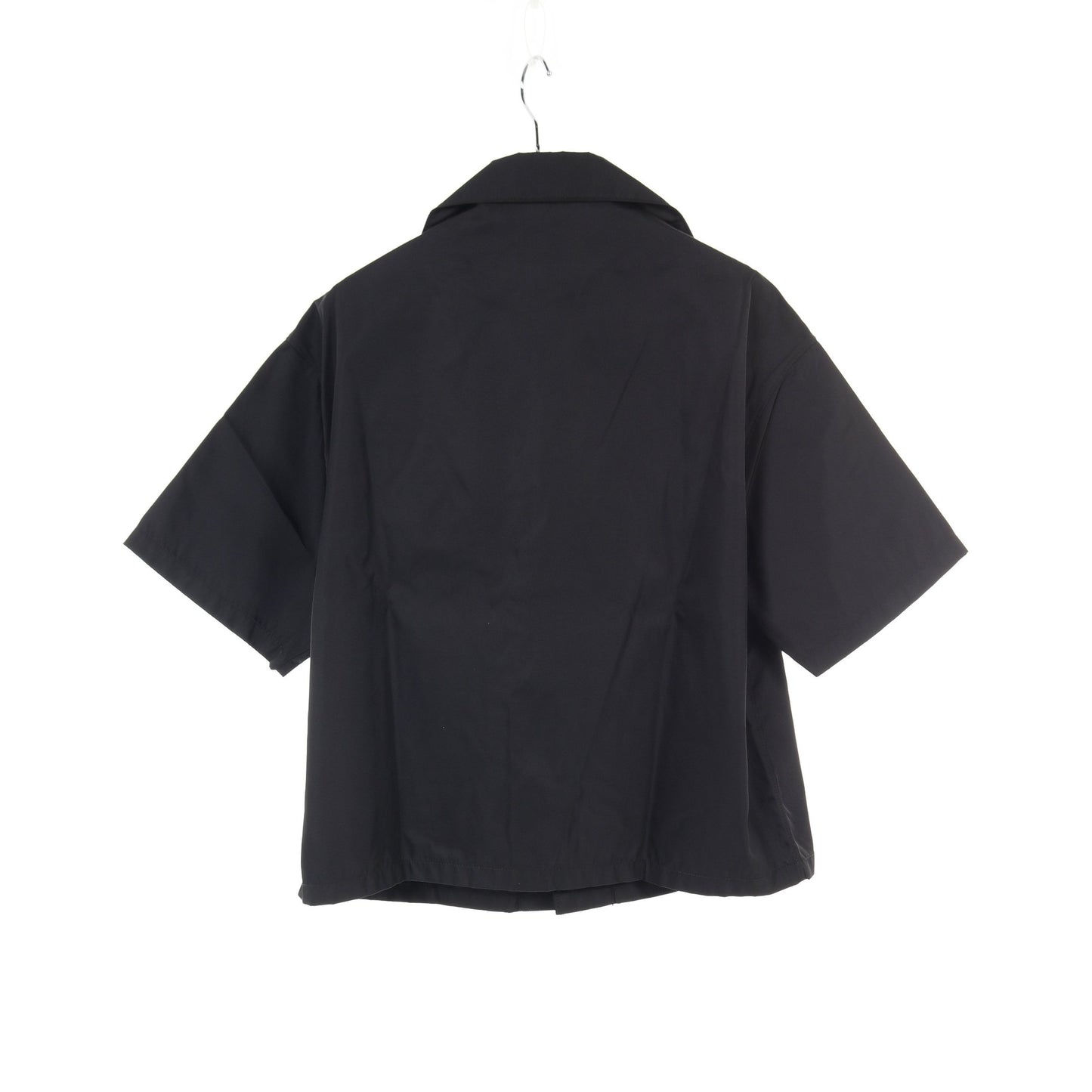 RE-NYLON シャツ 半袖 ナイロン ブラック 三角プレート プラダ トップス PRADA