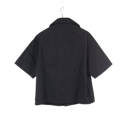 RE-NYLON シャツ 半袖 ナイロン ブラック 三角プレート プラダ トップス PRADA