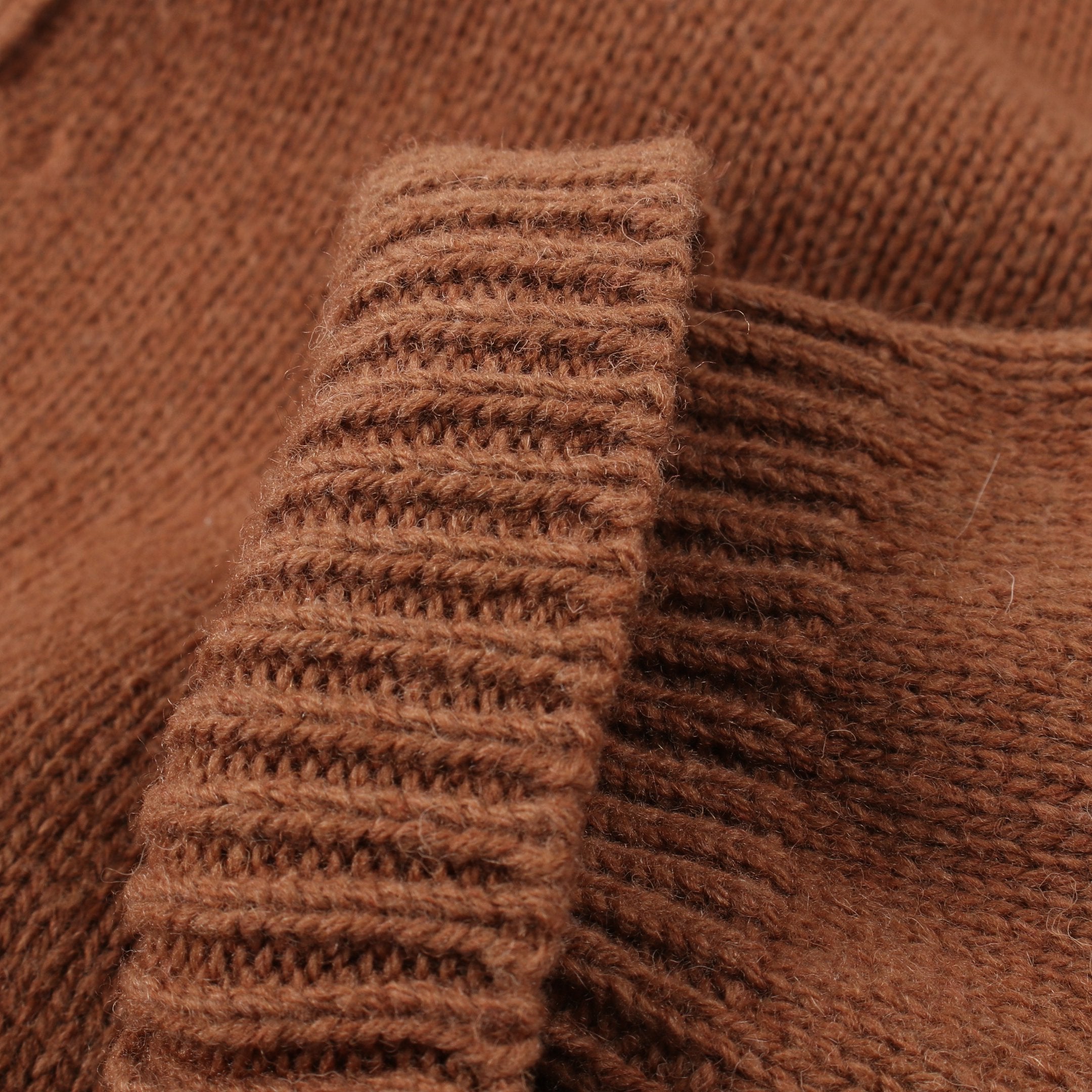 エルボーパッチ カーディガン ウール ブラウン ダメージ加工 メゾン