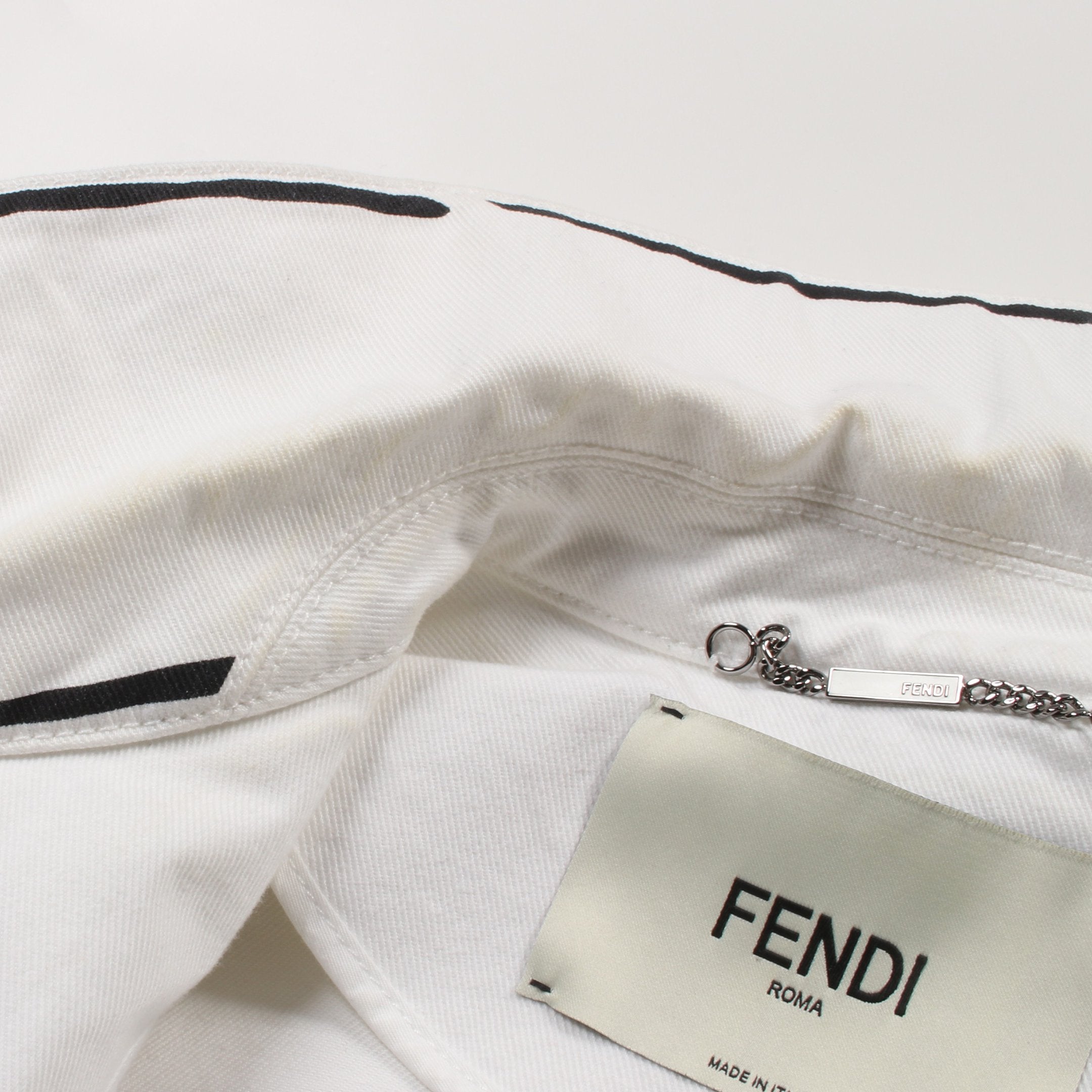 FENDI × Joshua Vides デニムジャケット コットン ホワイト ブラック