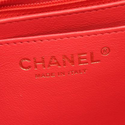 ミニマトラッセ チェーンショルダーバッグ ラムスキン ピンクレッド ゴールド金具 シャネル バッグ CHANEL