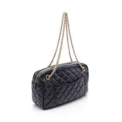 2.55 マトラッセ チェーンショルダーバッグ レザー ブラック ゴールド金具 シャネル バッグ CHANEL