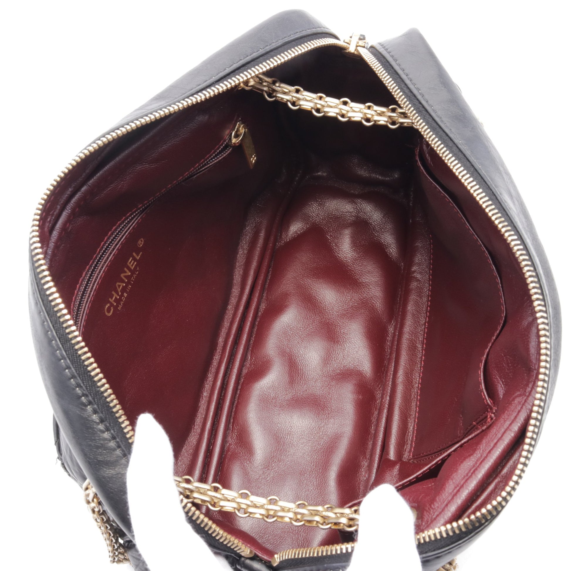 2.55 マトラッセ チェーンショルダーバッグ レザー ブラック ゴールド金具 シャネル バッグ CHANEL