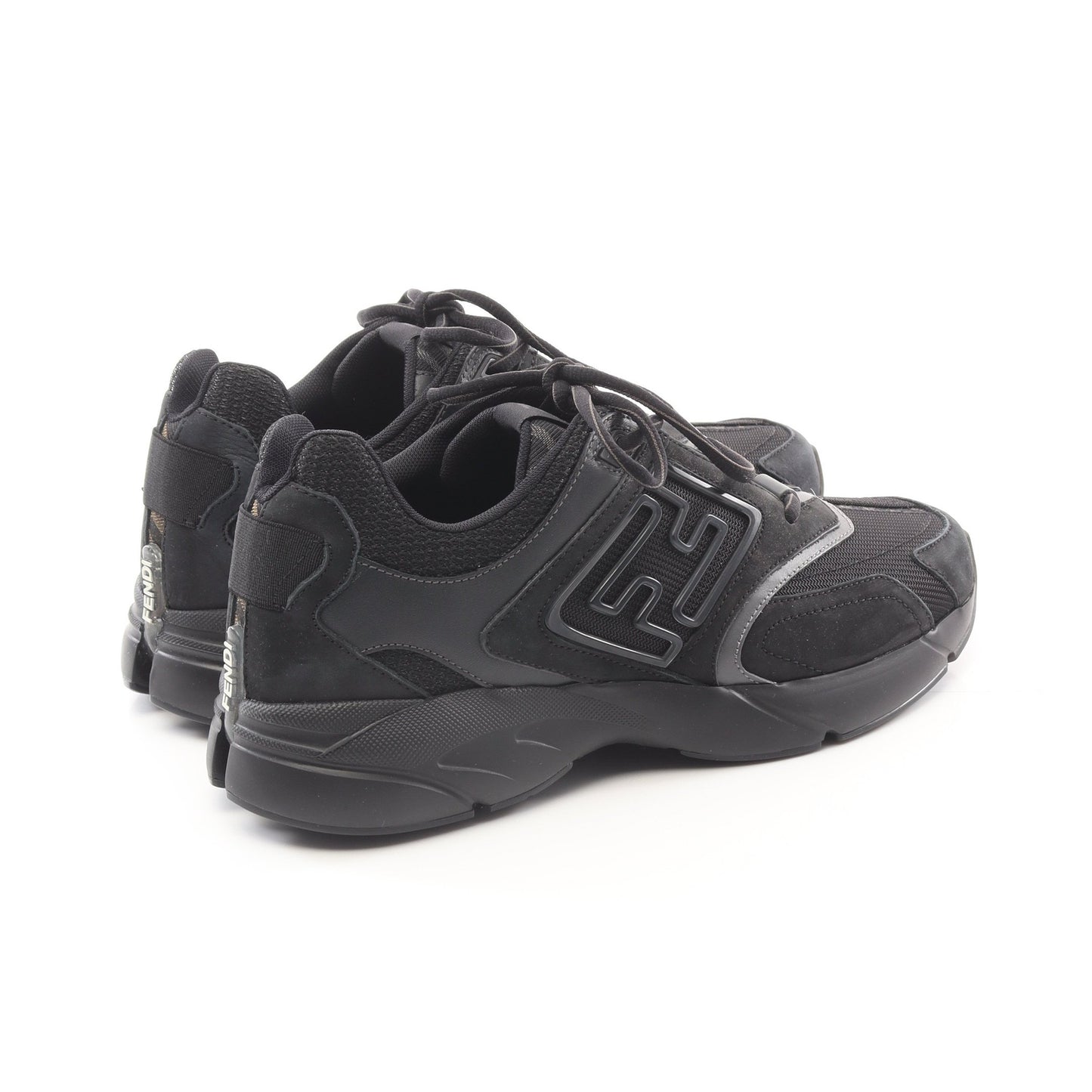 FASTER スニーカー スエード ファブリック ブラック フェンディ シューズ FENDI