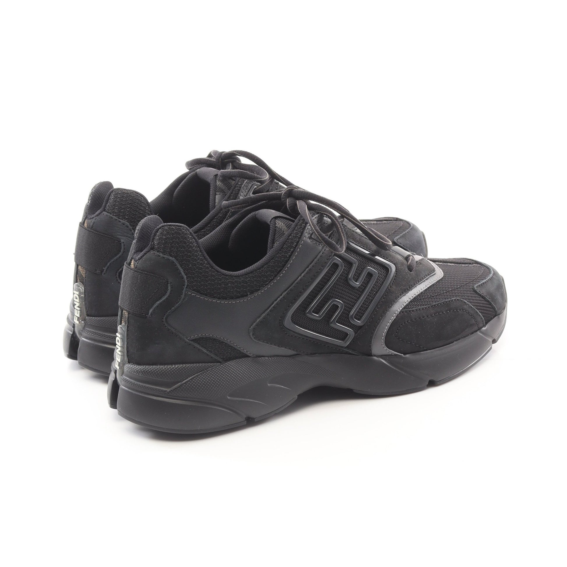 FASTER スニーカー スエード ファブリック ブラック フェンディ シューズ FENDI