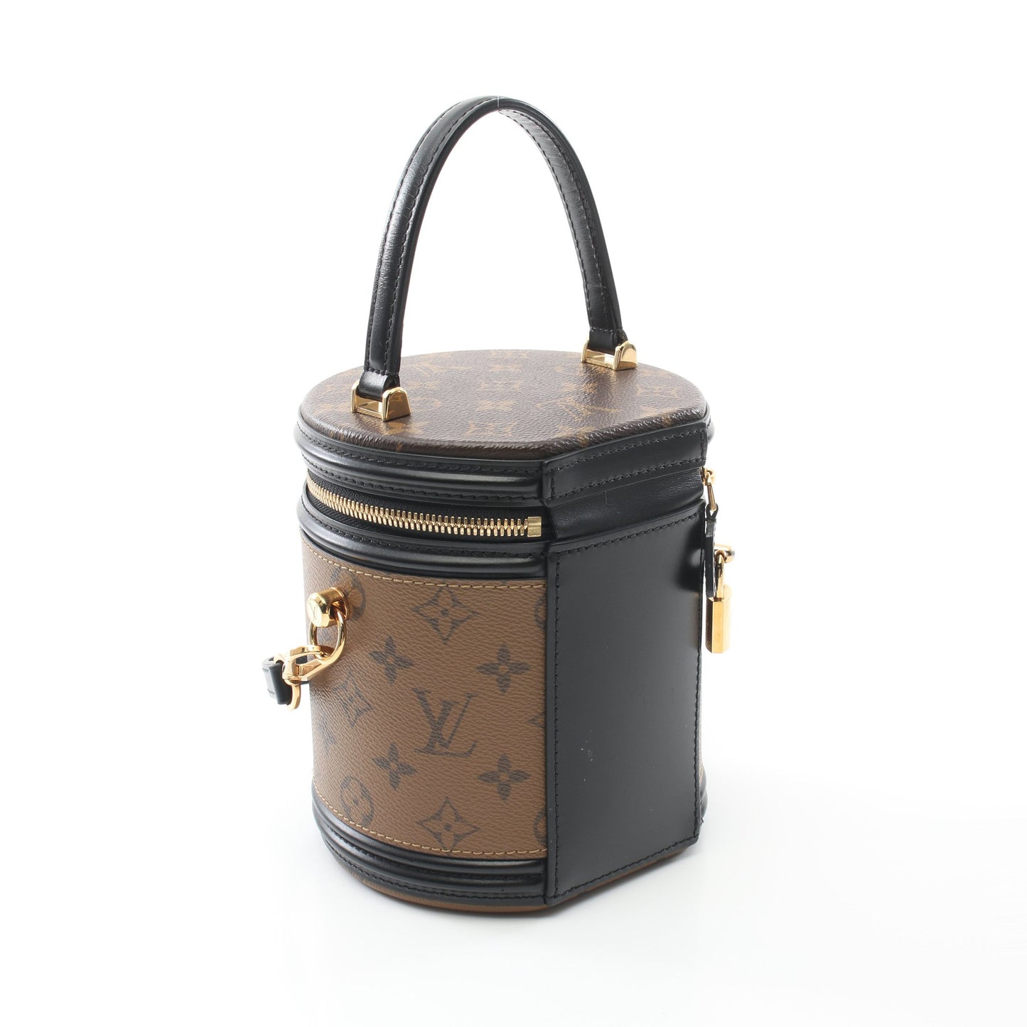 カンヌ モノグラムリバース ハンドバッグ バニティバッグ PVC レザー ブラウン ブラック 2WAY ルイヴィトン バッグ LOUIS VUITTON