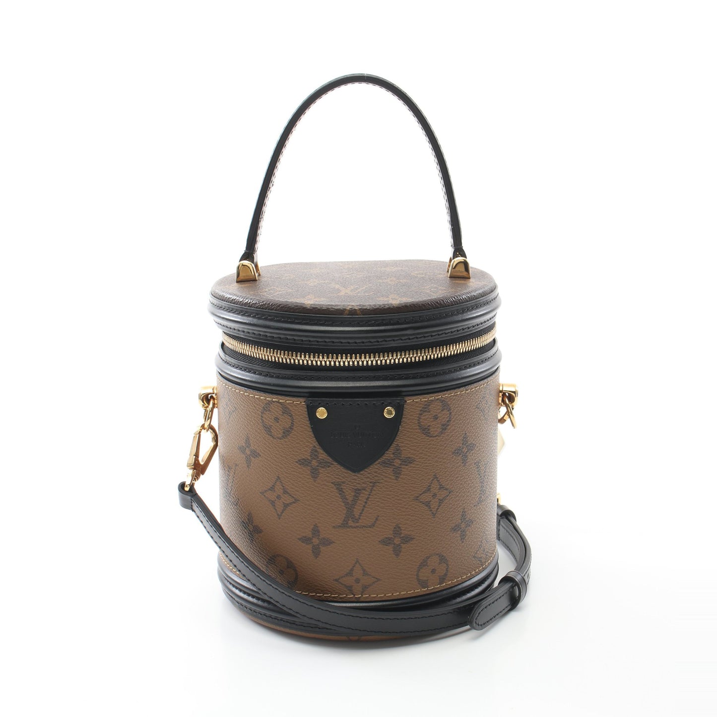 カンヌ モノグラムリバース ハンドバッグ バニティバッグ PVC レザー ブラウン ブラック 2WAY ルイヴィトン バッグ LOUIS VUITTON
