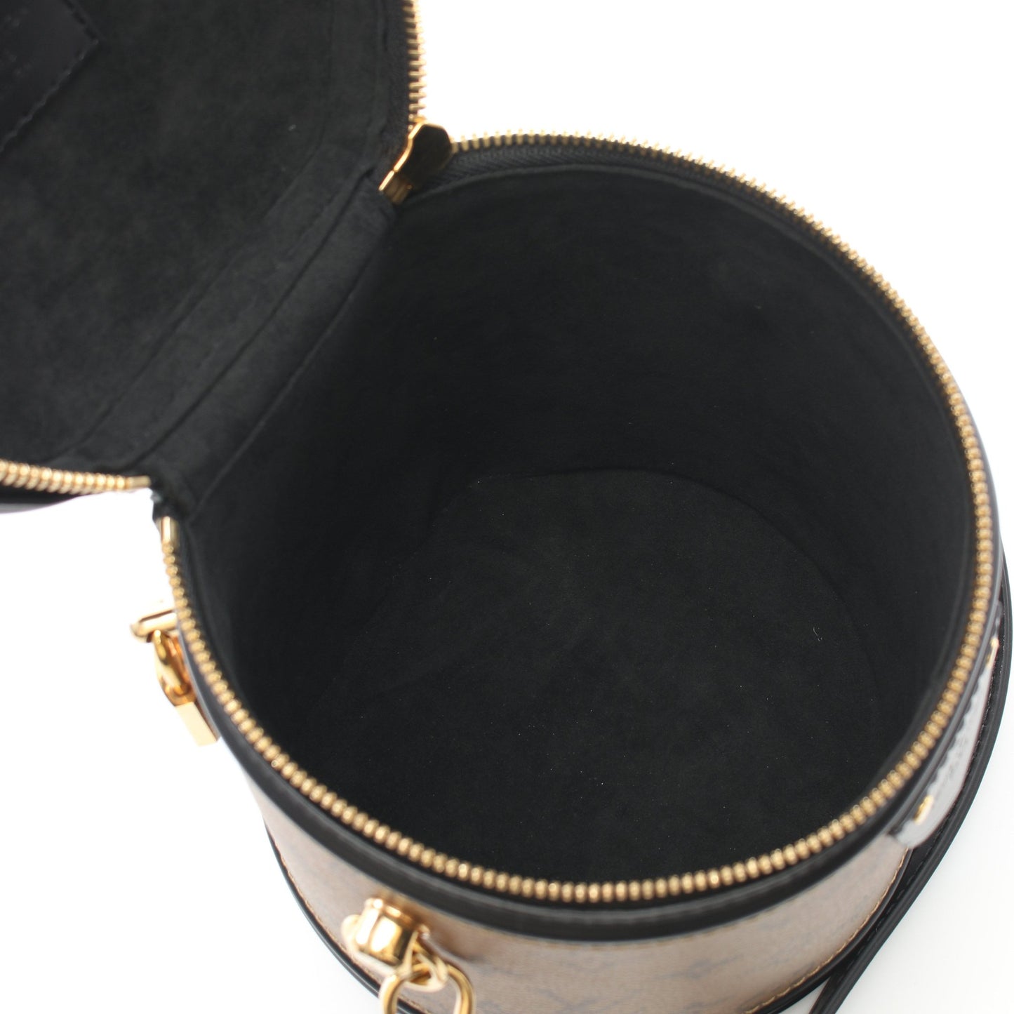 カンヌ モノグラムリバース ハンドバッグ バニティバッグ PVC レザー ブラウン ブラック 2WAY ルイヴィトン バッグ LOUIS VUITTON