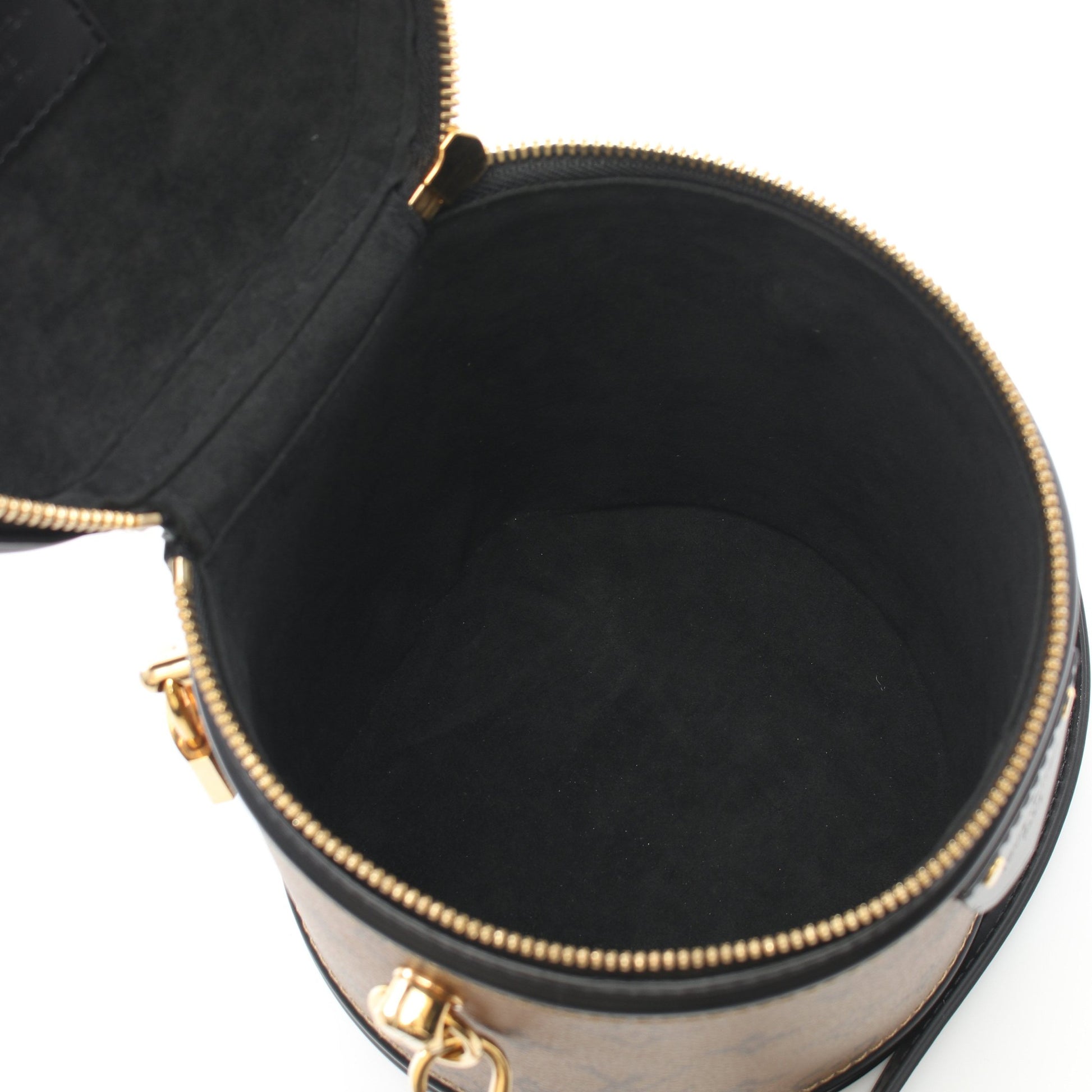 カンヌ モノグラムリバース ハンドバッグ バニティバッグ PVC レザー ブラウン ブラック 2WAY ルイヴィトン バッグ LOUIS VUITTON