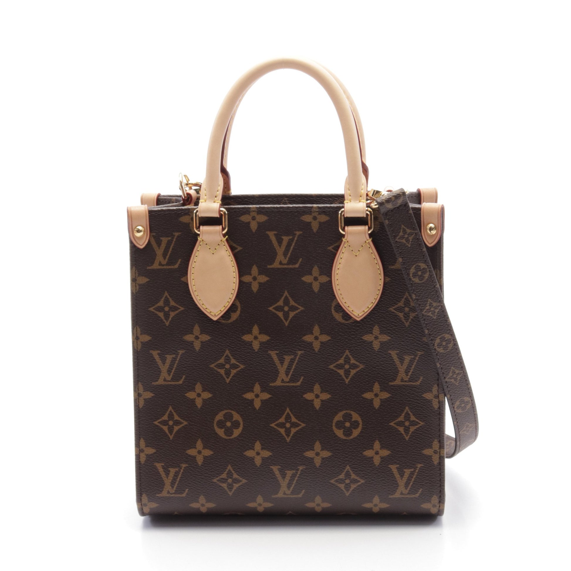 サックプラBB モノグラム ハンドバッグ PVC レザー ブラウン 2WAY ルイヴィトン バッグ LOUIS VUITTON