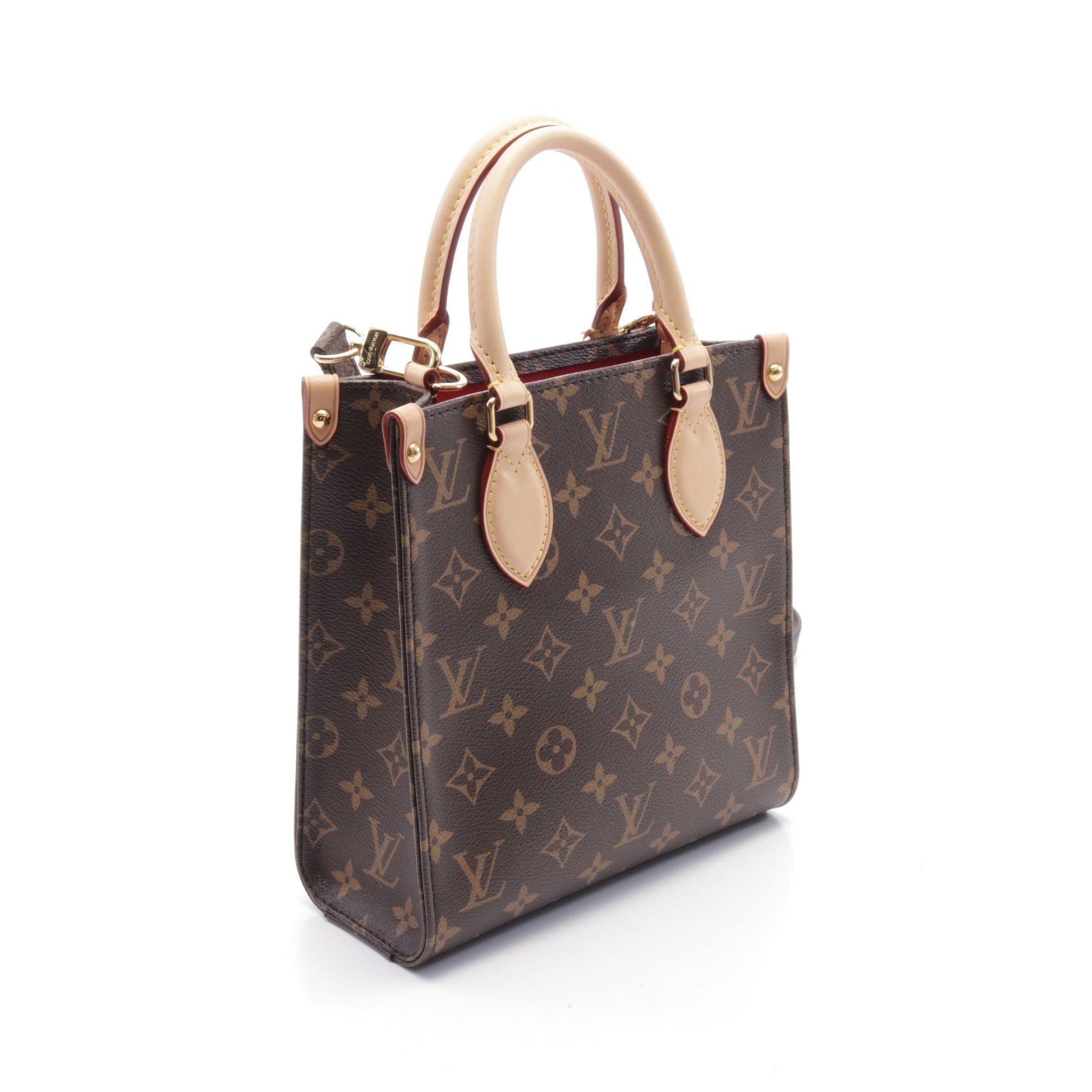 サックプラBB モノグラム ハンドバッグ PVC レザー ブラウン 2WAY ルイヴィトン バッグ LOUIS VUITTON