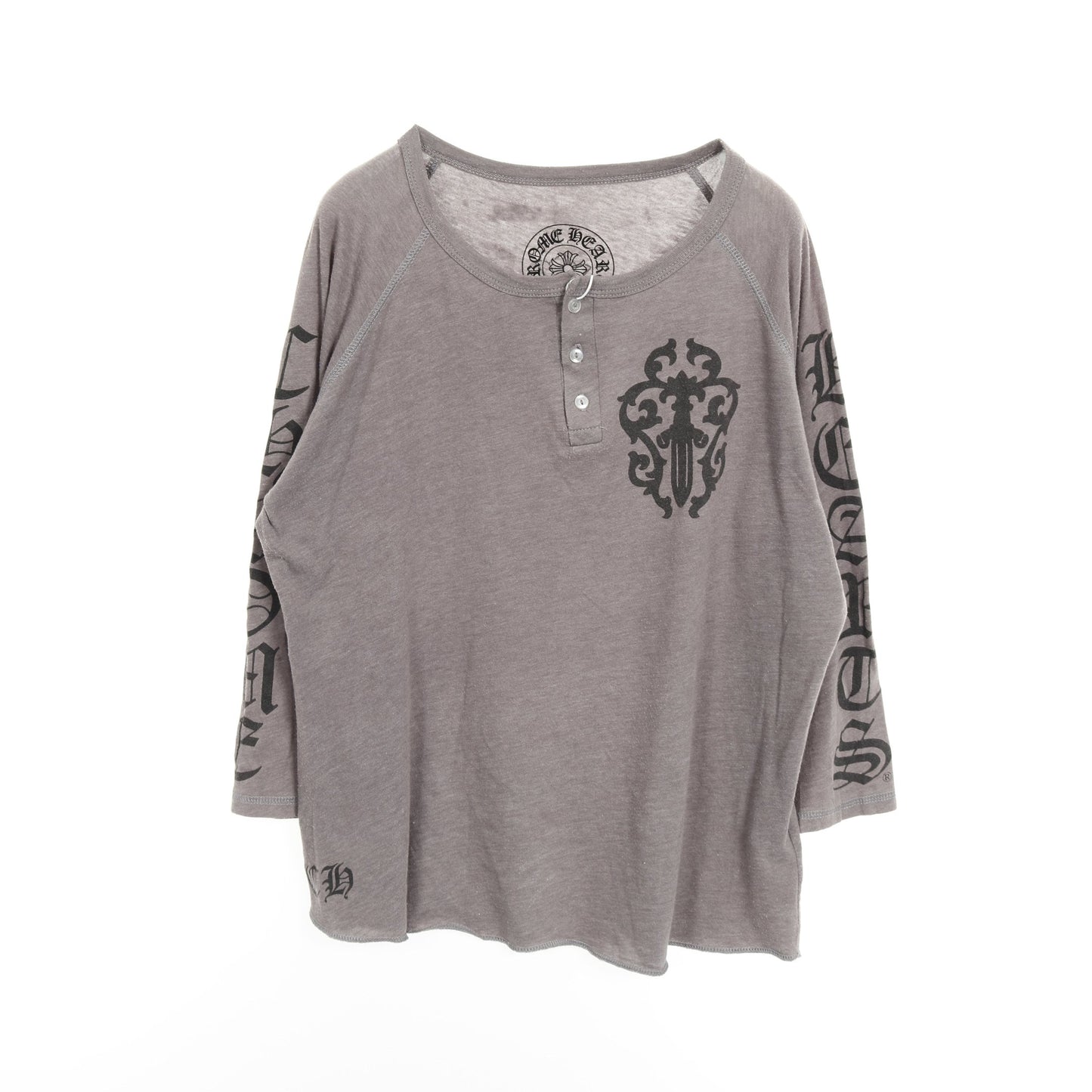 ヴァインダガー セメタリークロス ヘンリーネック Tシャツ コットン グレー クロムハーツ トップス Chrome Hearts