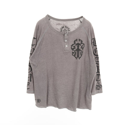 ヴァインダガー セメタリークロス ヘンリーネック Tシャツ コットン グレー クロムハーツ トップス Chrome Hearts