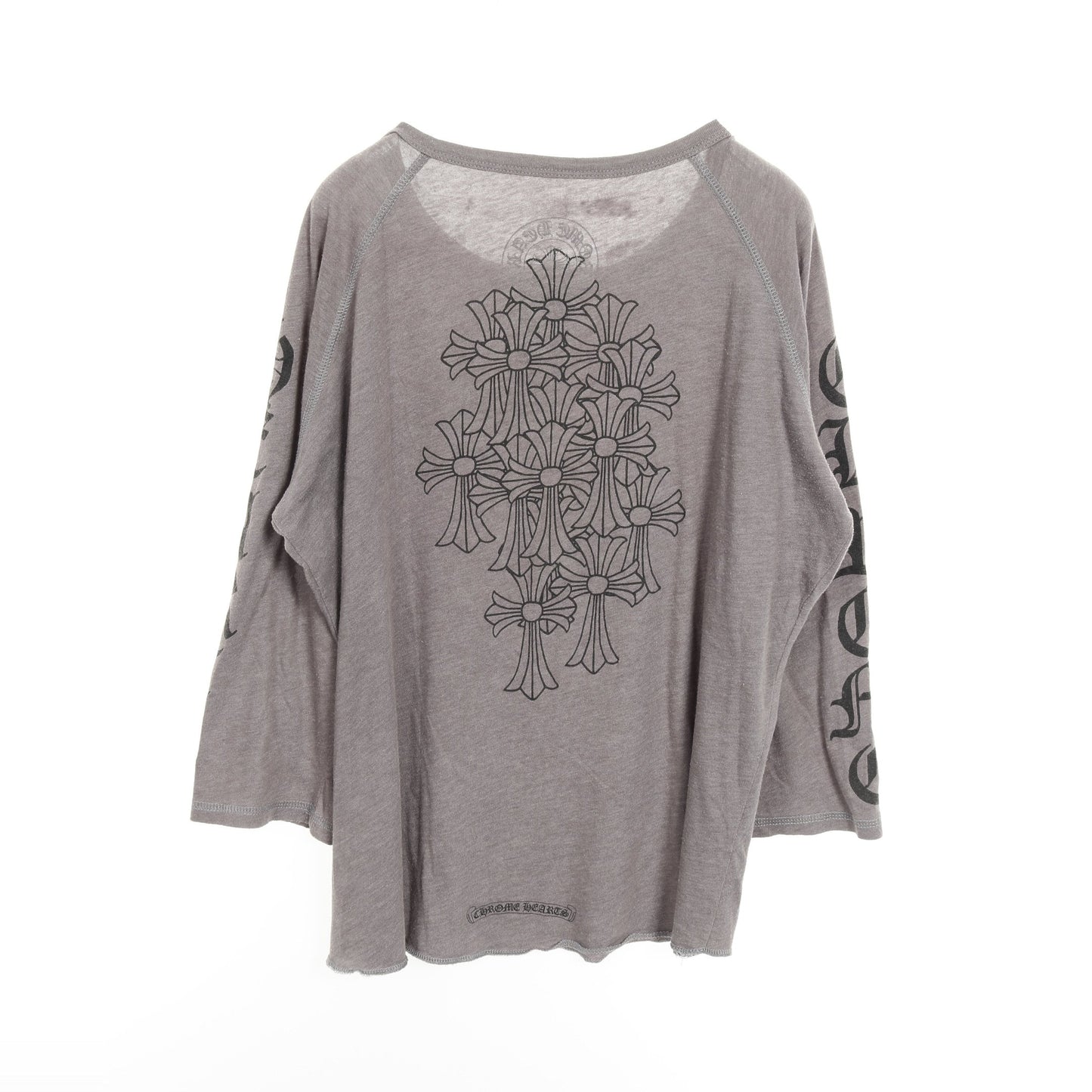 ヴァインダガー セメタリークロス ヘンリーネック Tシャツ コットン グレー クロムハーツ トップス Chrome Hearts