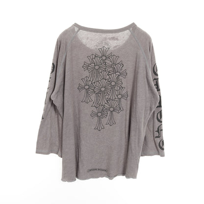 ヴァインダガー セメタリークロス ヘンリーネック Tシャツ コットン グレー クロムハーツ トップス Chrome Hearts
