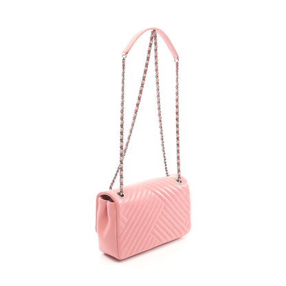 ココマーク チェーンショルダーバッグ ラムスキン ピンク シルバー金具 シャネル バッグ CHANEL