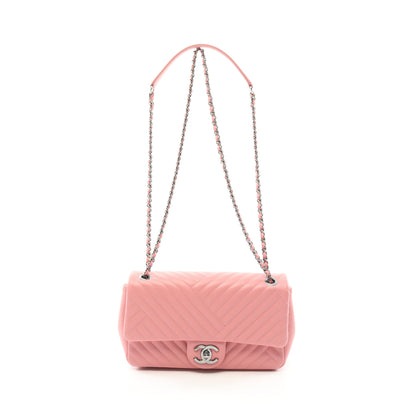 ココマーク チェーンショルダーバッグ ラムスキン ピンク シルバー金具 シャネル バッグ CHANEL