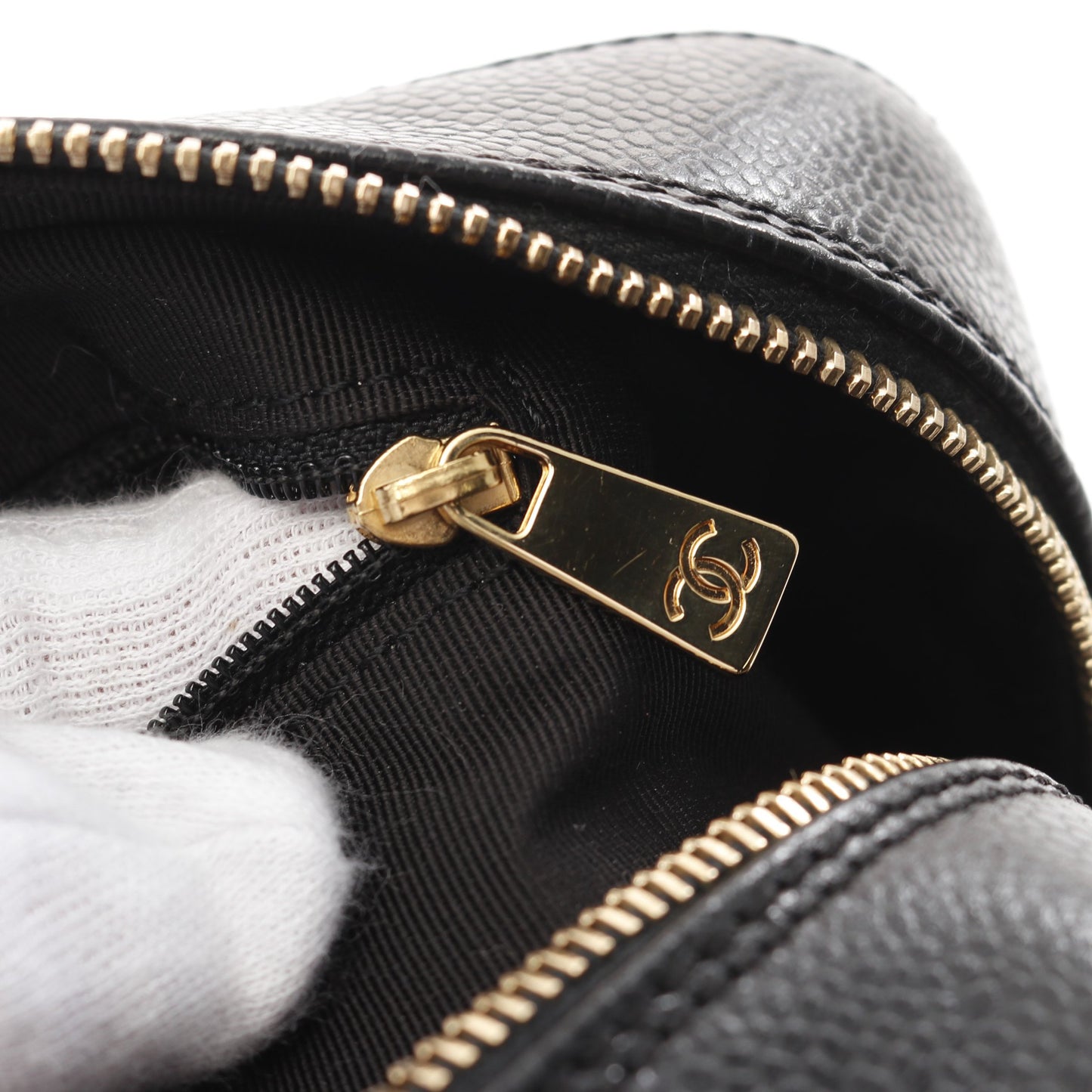 マトラッセ ミニボストンバッグ キャビアスキン ブラック ゴールド金具 シャネル バッグ CHANEL