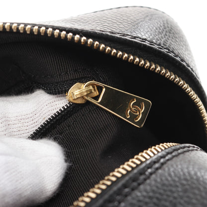 マトラッセ ミニボストンバッグ キャビアスキン ブラック ゴールド金具 シャネル バッグ CHANEL