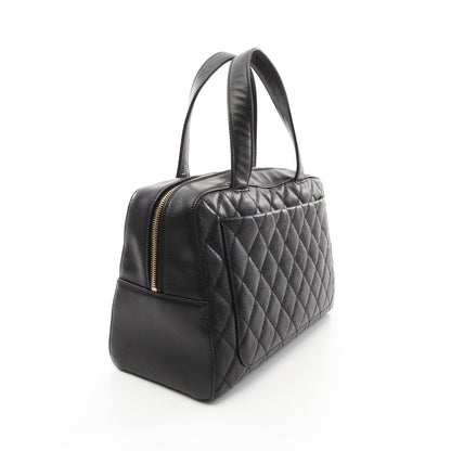 マトラッセ ミニボストンバッグ キャビアスキン ブラック ゴールド金具 シャネル バッグ CHANEL