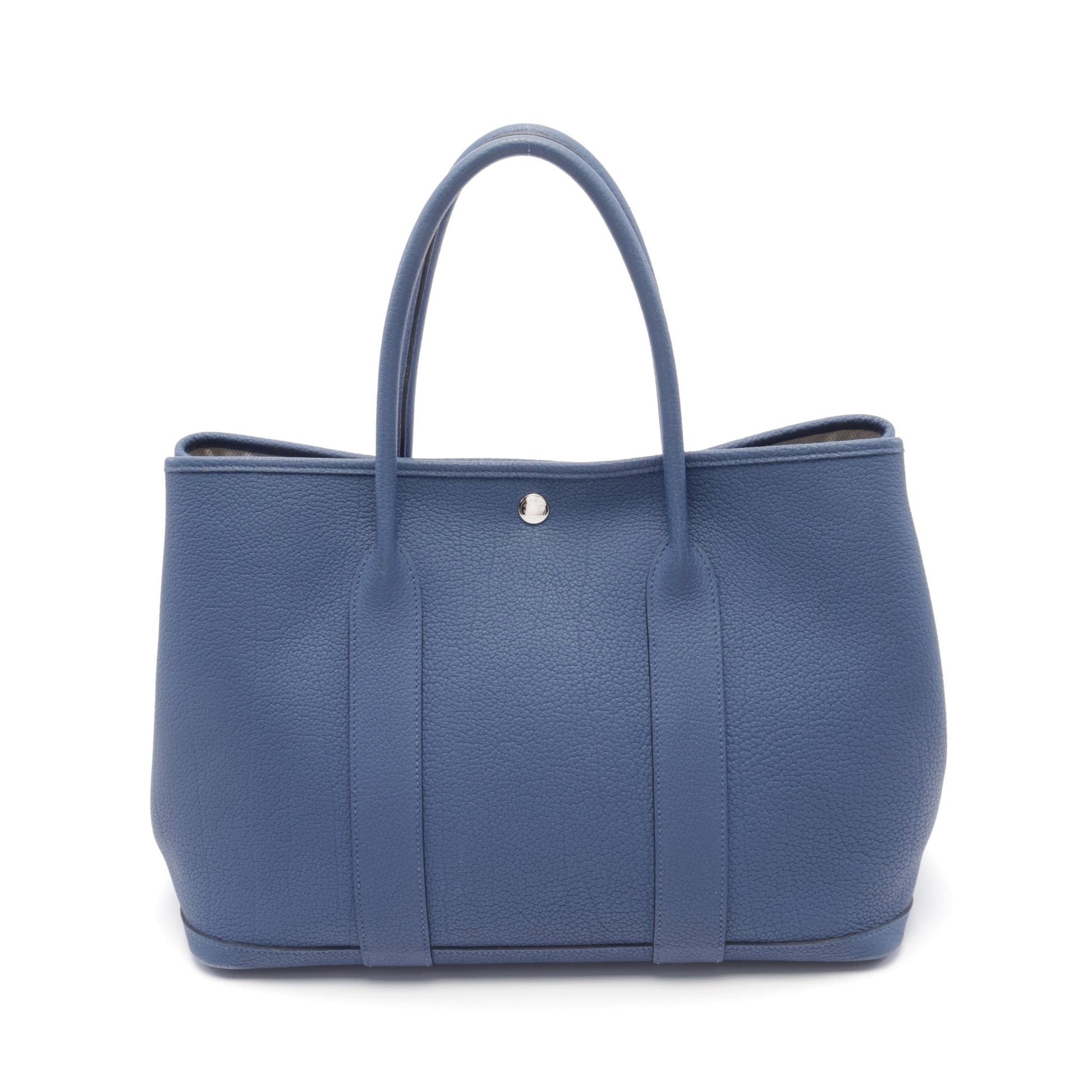 ガーデンパーティPM ブルーブライトン ハンドバッグ トートバッグ ネゴンダ ブルー シルバー金具 C刻印 エルメス バッグ HERMES