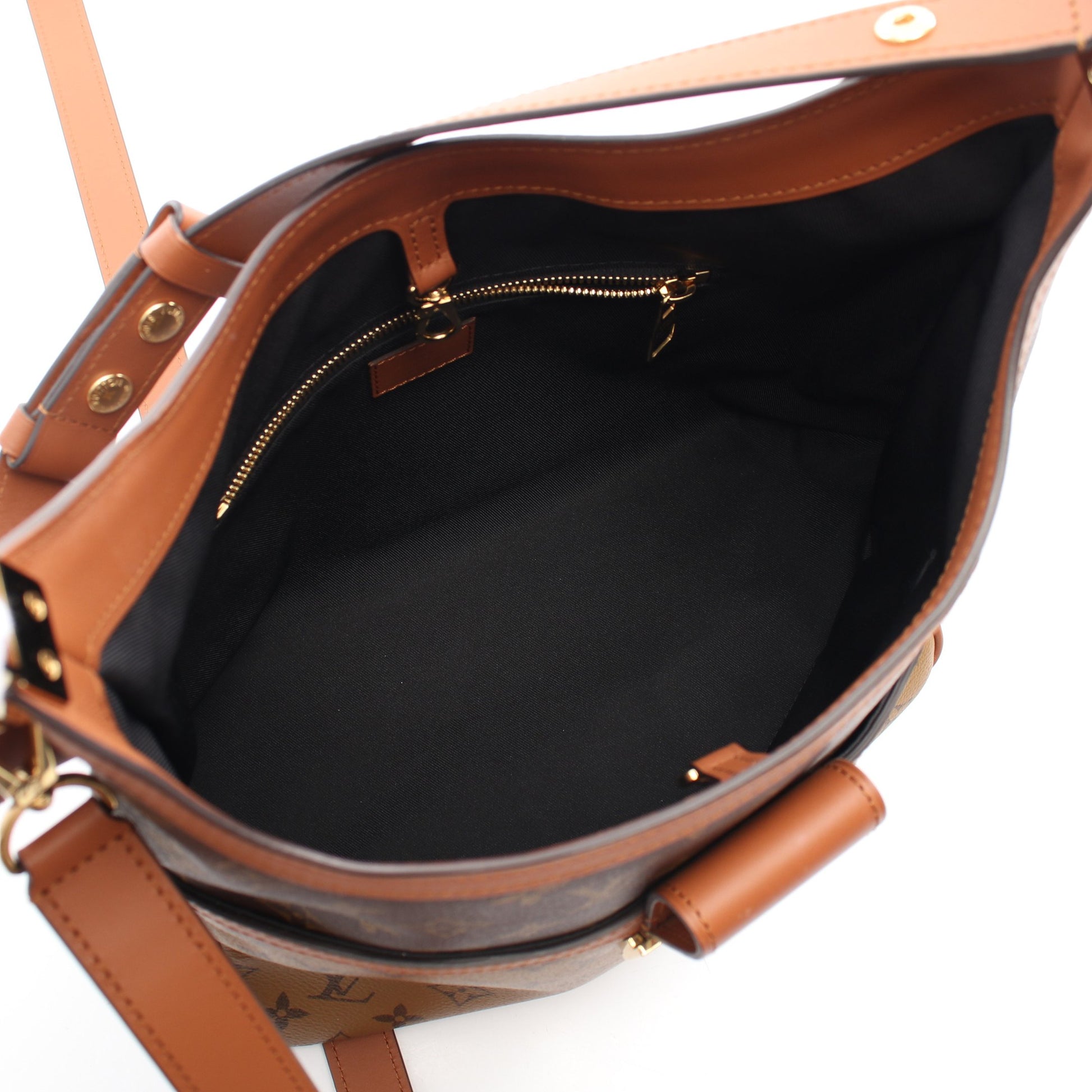 ホーボー ドーフィーヌMM モノグラムリバース ショルダーバッグ PVC レザー ブラウン ベージュ 2WAY ルイヴィトン バッグ LOUIS VUITTON