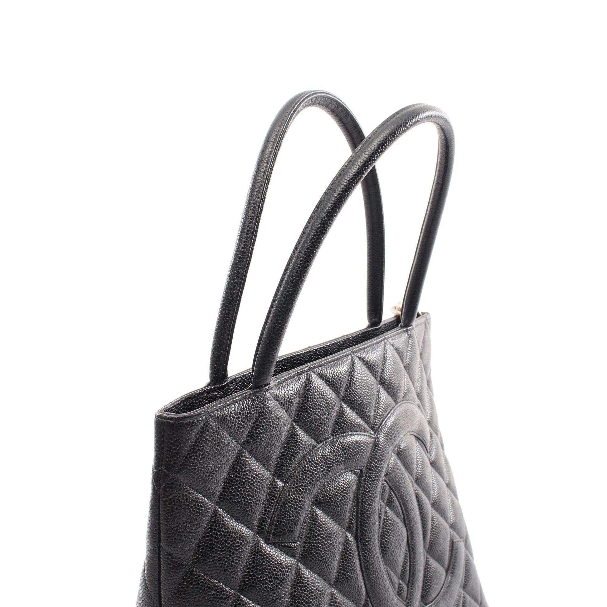 復刻トート ハンドバッグ トートバッグ キャビアスキン ブラック シルバー金具 シャネル バッグ CHANEL