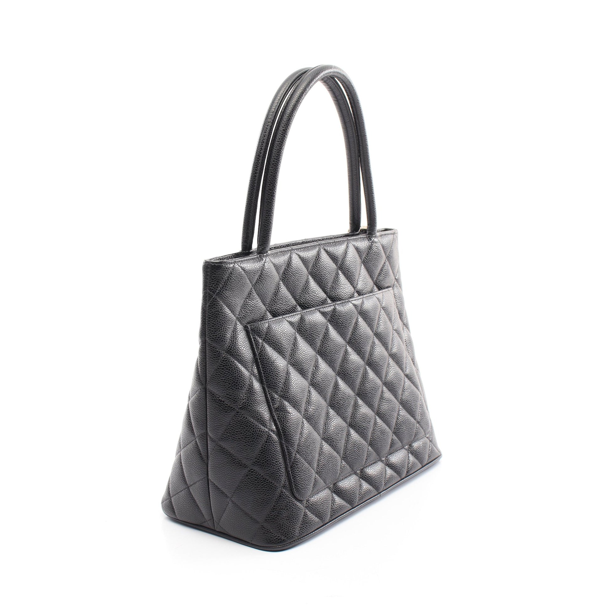 復刻トート ハンドバッグ トートバッグ キャビアスキン ブラック シルバー金具 シャネル バッグ CHANEL