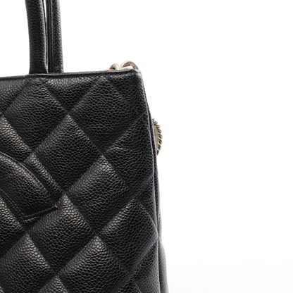 復刻トート ハンドバッグ トートバッグ キャビアスキン ブラック シルバー金具 シャネル バッグ CHANEL