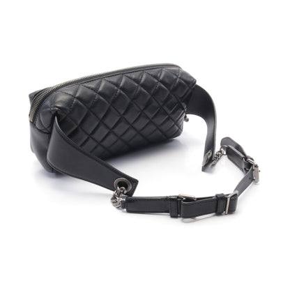 マトラッセ ボディバッグ レザー ブラック アンティークシルバー金具 シャネル バッグ CHANEL
