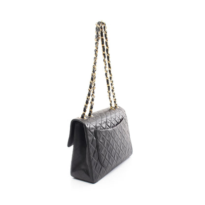 デカマトラッセ34 Wチェーンショルダーバッグ ラムスキン ブラック ゴールド金具 シャネル バッグ CHANEL