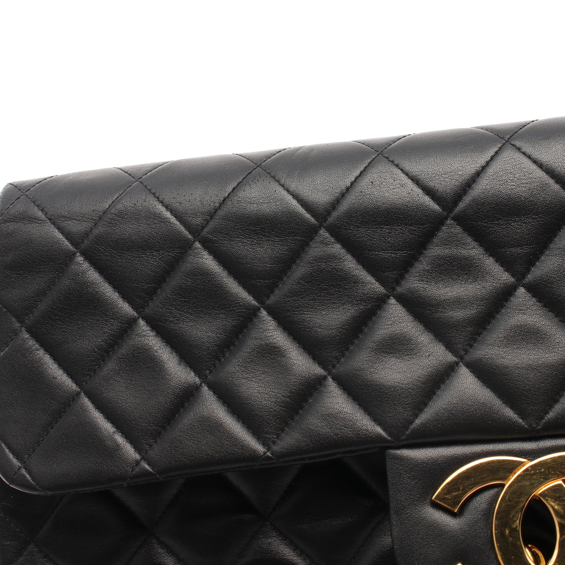 デカマトラッセ34 Wチェーンショルダーバッグ ラムスキン ブラック ゴールド金具 シャネル バッグ CHANEL