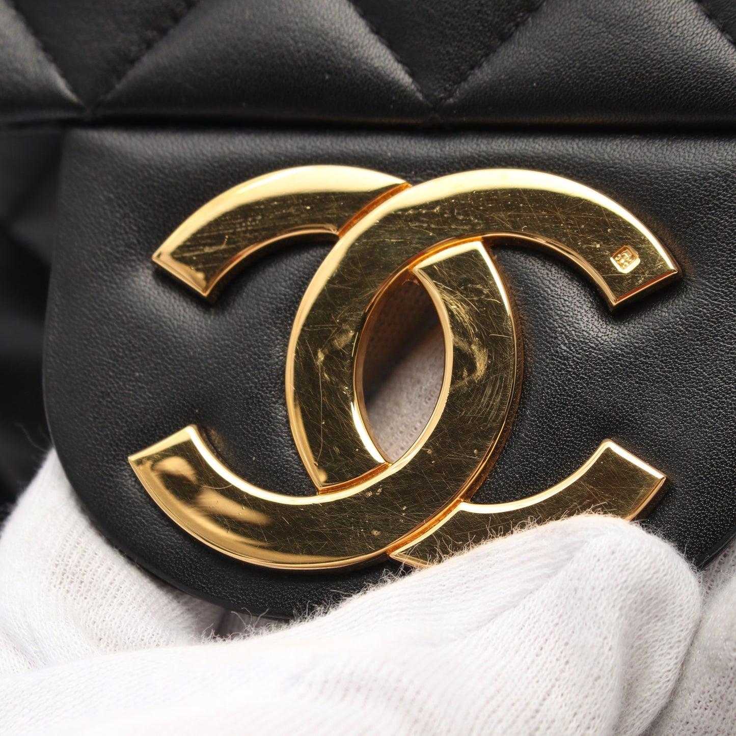デカマトラッセ34 Wチェーンショルダーバッグ ラムスキン ブラック ゴールド金具 シャネル バッグ CHANEL