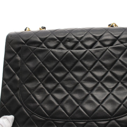 デカマトラッセ34 Wチェーンショルダーバッグ ラムスキン ブラック ゴールド金具 シャネル バッグ CHANEL