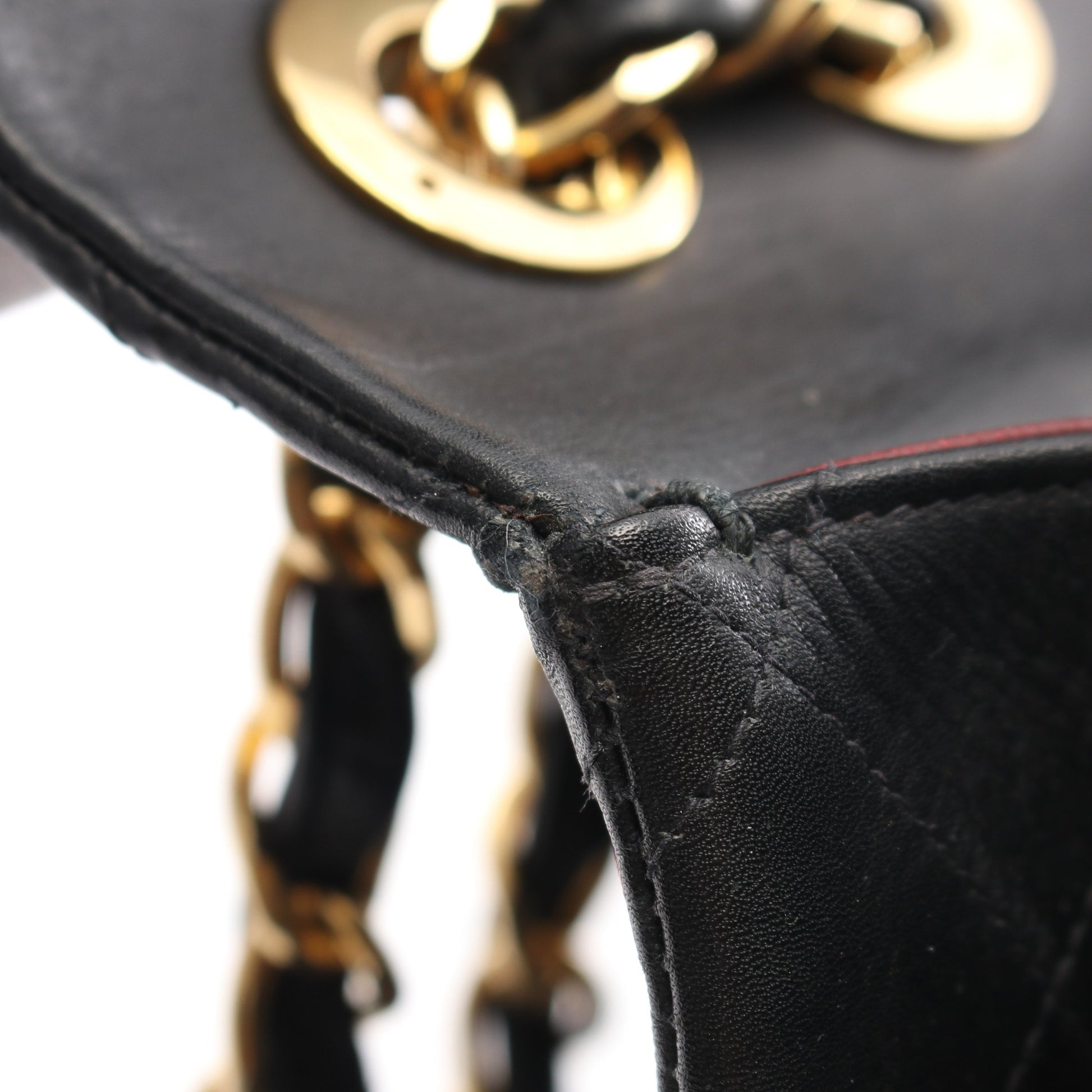 デカマトラッセ34 Wチェーンショルダーバッグ ラムスキン ブラック ゴールド金具 シャネル バッグ CHANEL