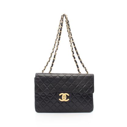 デカマトラッセ34 Wチェーンショルダーバッグ ラムスキン ブラック ゴールド金具 シャネル バッグ CHANEL