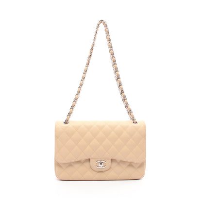 デカマトラッセ30 クラシック ラージ Wフラップ Wチェーンショルダーバッグ キャビアスキン ベージュ - シャネル バッグ CHANEL