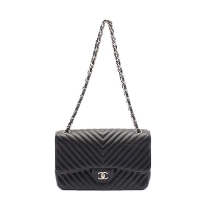 マトラッセ Wフラップ Wチェーンショルダーバッグ キャビアスキン ブラック ゴールド金具 シャネル バッグ CHANEL