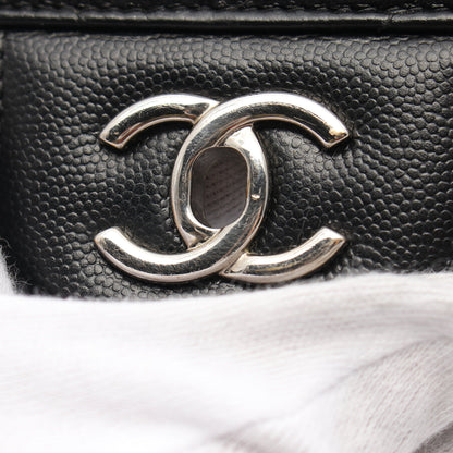 マトラッセ Wフラップ Wチェーンショルダーバッグ キャビアスキン ブラック ゴールド金具 シャネル バッグ CHANEL