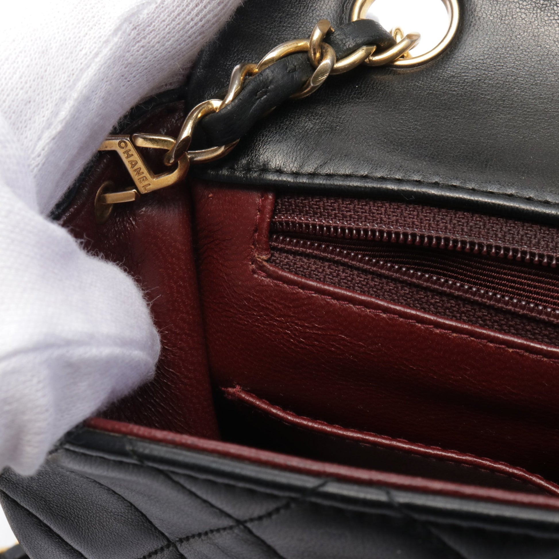 ミニマトラッセ20 チェーンショルダーバッグ レザー ブラック ゴールド金具 シャネル バッグ CHANEL