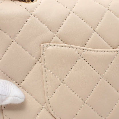マトラッセ チェーンショルダーバッグ ラムスキン ピンクベージュ ゴールド金具 シャネル バッグ CHANEL