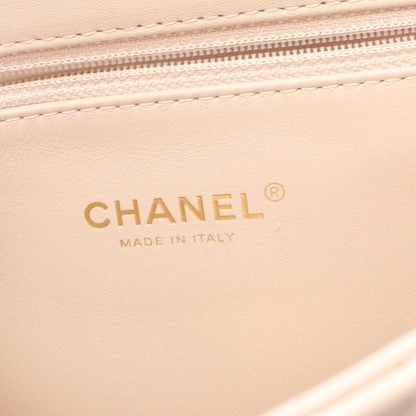 マトラッセ チェーンショルダーバッグ ラムスキン ピンクベージュ ゴールド金具 シャネル バッグ CHANEL
