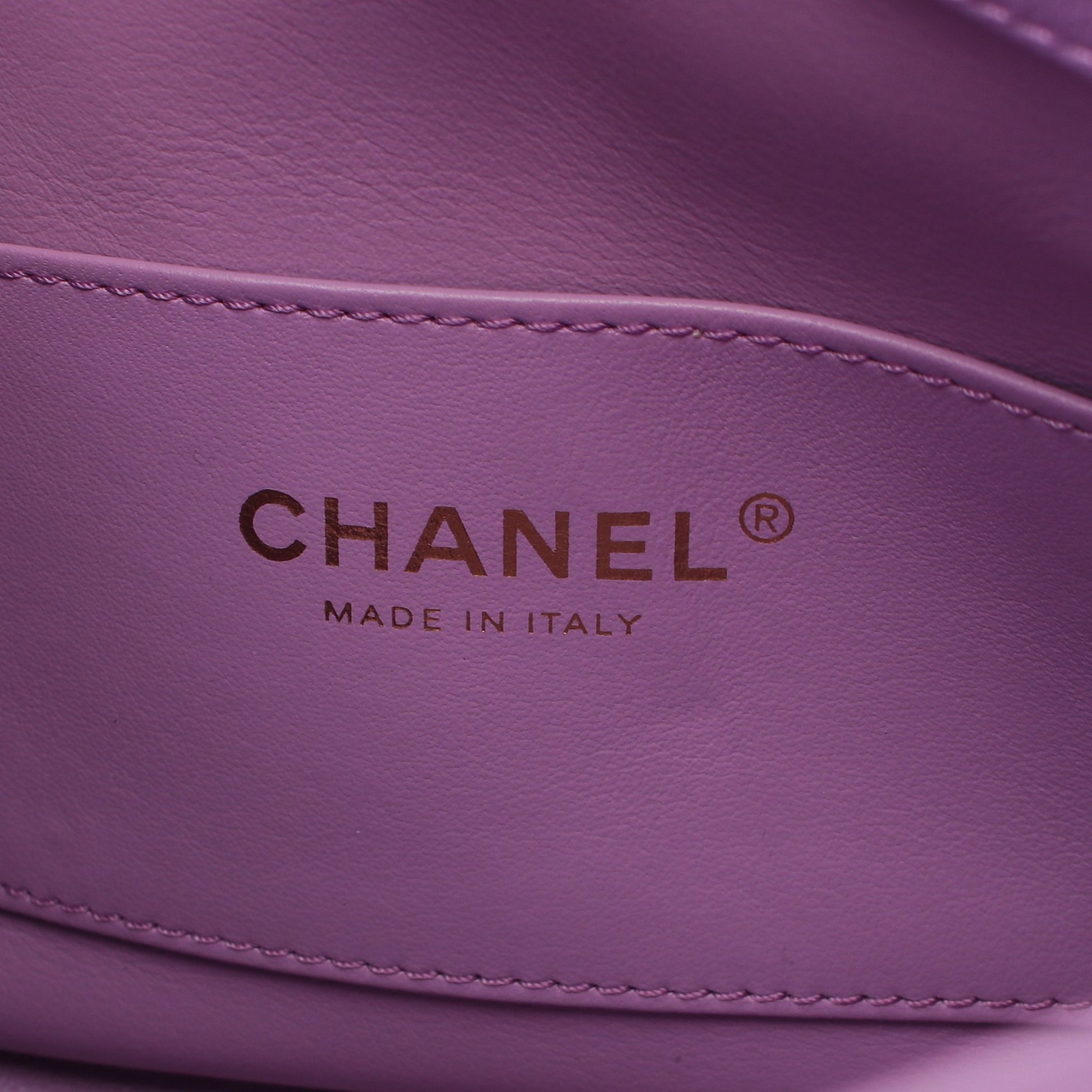 スモールホーボー チェーンショルダーバッグ ラムスキン パープル ゴールド金具 シャネル バッグ CHANEL