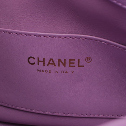 スモールホーボー チェーンショルダーバッグ ラムスキン パープル ゴールド金具 シャネル バッグ CHANEL