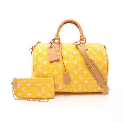 スピーディ P9 バンドリエール 40 ジョーヌマット ボストンバッグ PVC レザー イエロー 2WAY ルイヴィトン バッグ LOUIS VUITTON