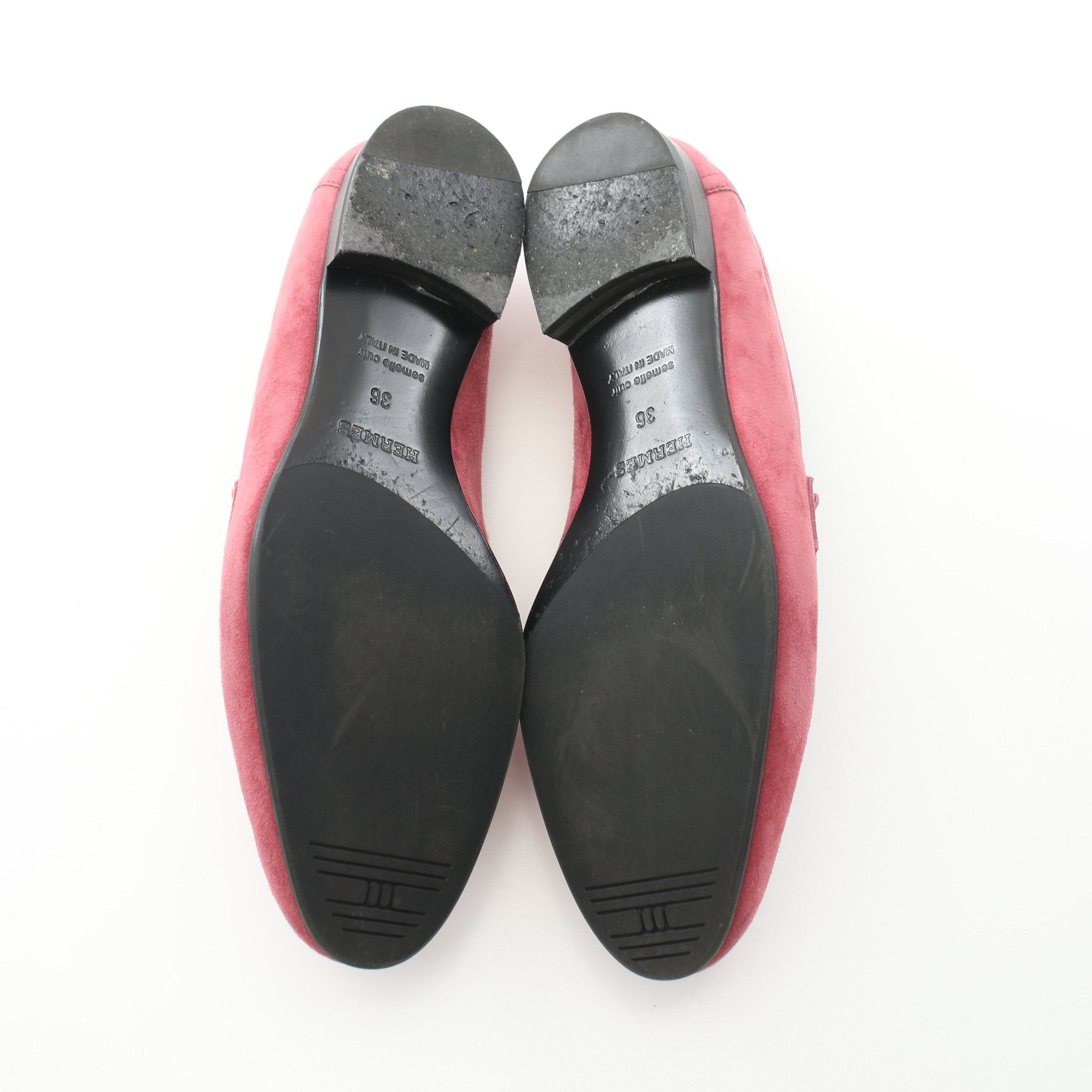 モカシン パリ モカシン ローファー スエード ピンクパープル