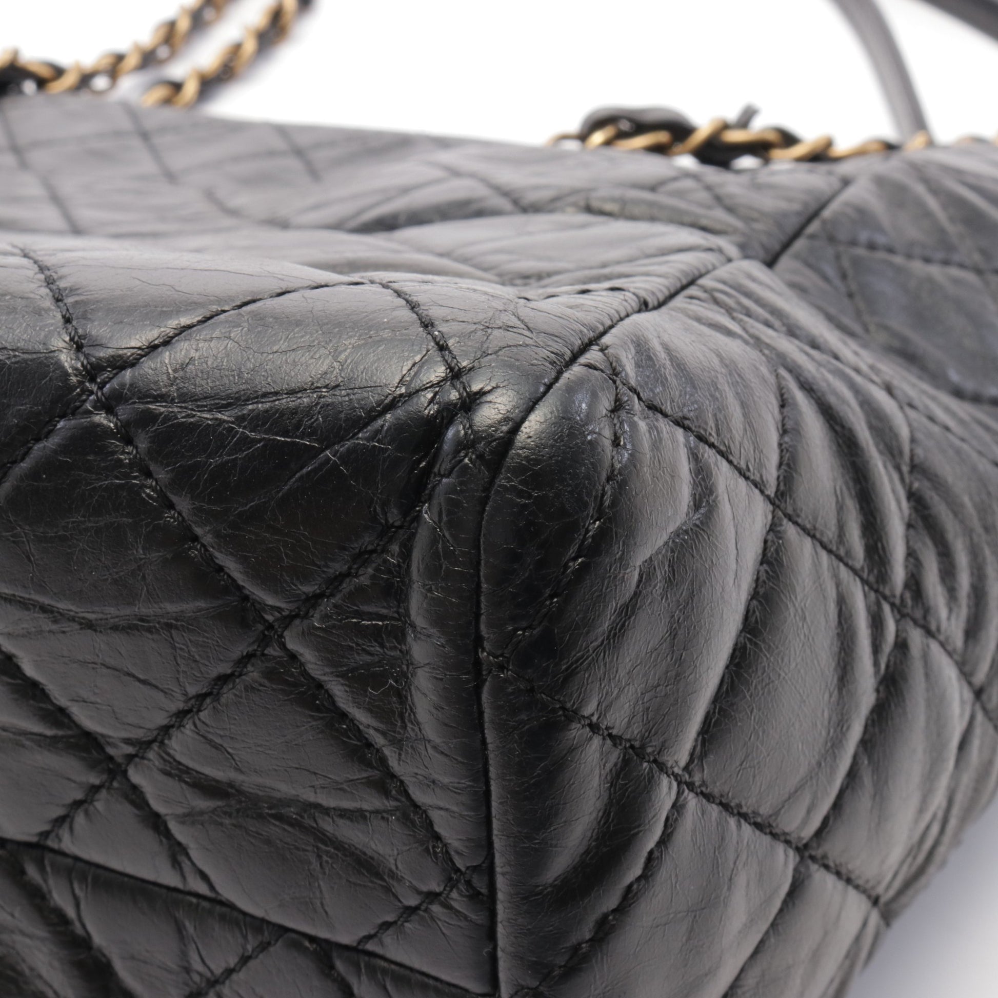マトラッセ チェーンショルダーバッグ チェーントートバッグ レザー ブラック ゴールド金具 シャネル バッグ CHANEL