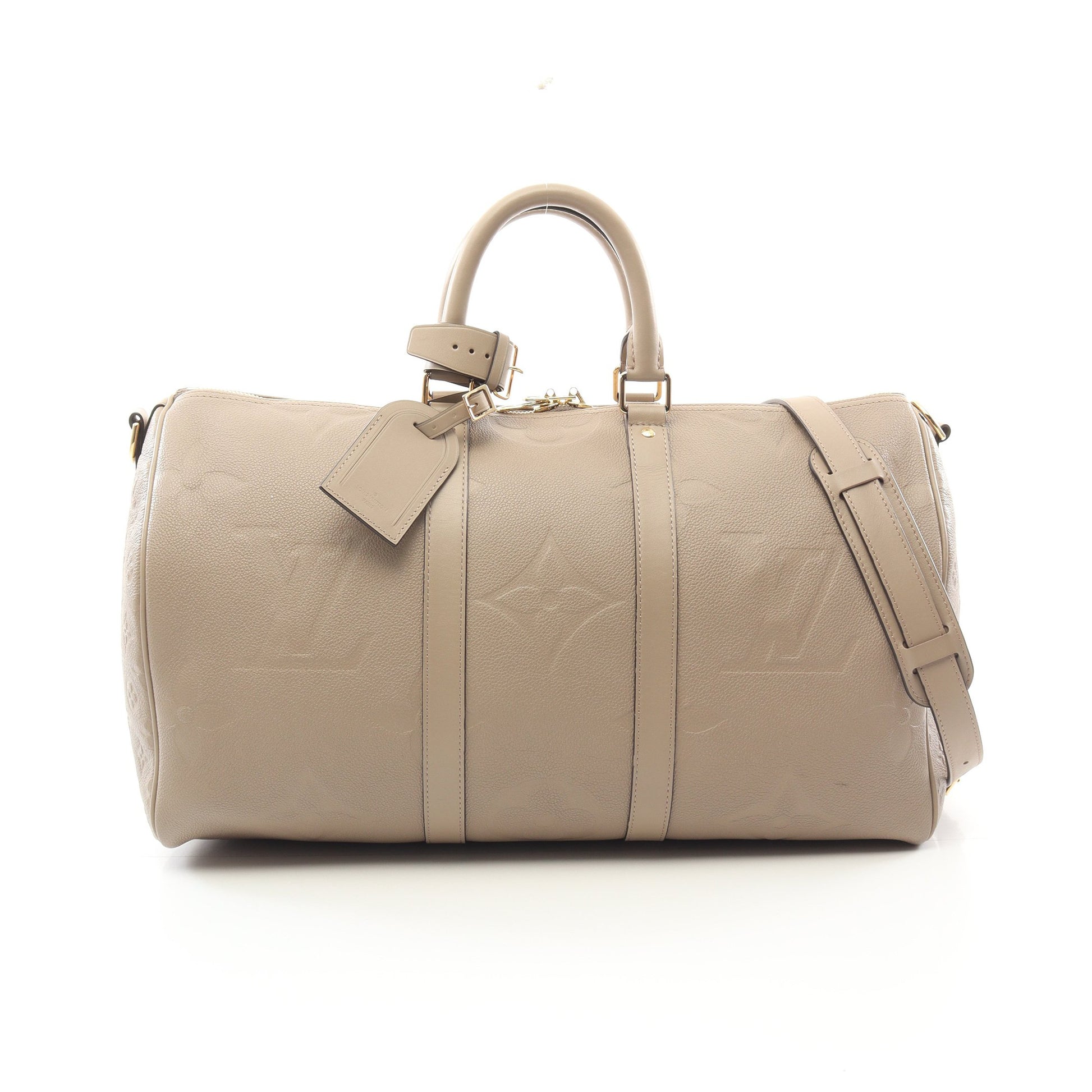 キーポル バンドリエール 45 モノグラムアンプラント トゥルトレール ボストンバッグ レザー グレーベージュ ルイヴィトン バッグ LOUIS VUITTON