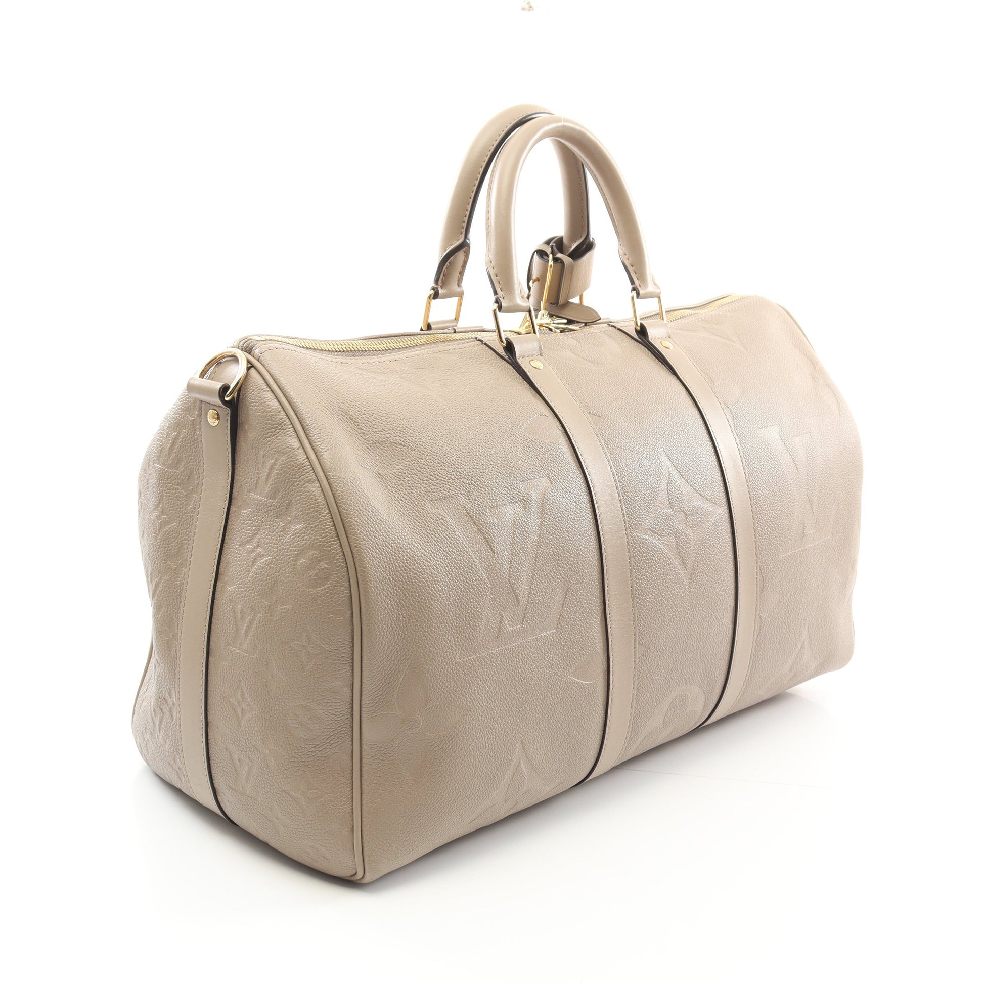 キーポル バンドリエール 45 モノグラムアンプラント トゥルトレール ボストンバッグ レザー グレーベージュ ルイヴィトン バッグ LOUIS VUITTON