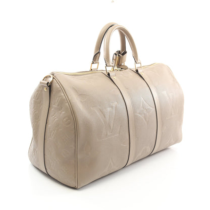 キーポル バンドリエール 45 モノグラムアンプラント トゥルトレール ボストンバッグ レザー グレーベージュ ルイヴィトン バッグ LOUIS VUITTON